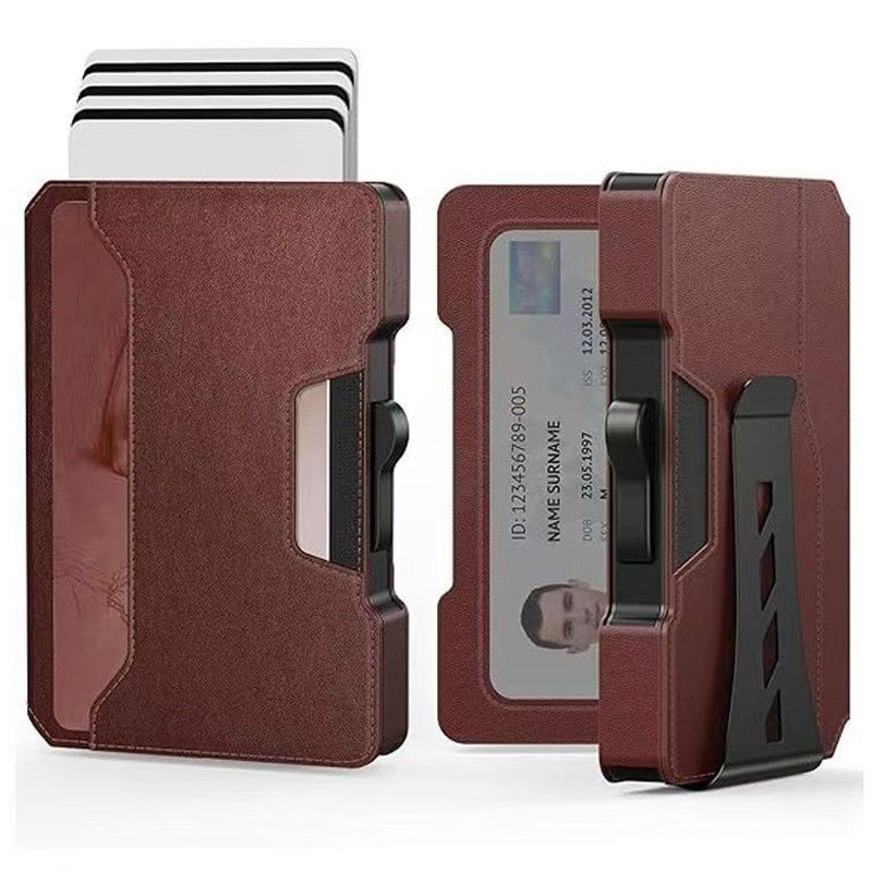 Leather anti-theft cardholder wallet