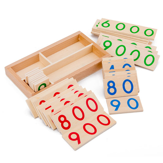 Montessori Math Explorer Blocks 1-9999 wooden cards