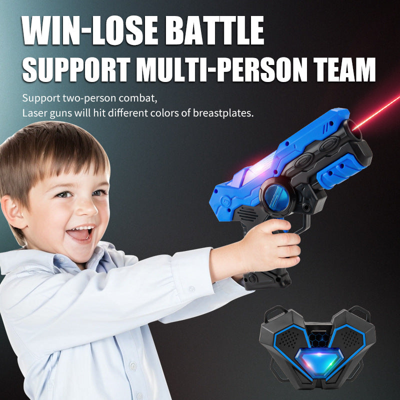 Children's Infrared Sensor Battle Gun Toy Set with Dual Targets Sound and Light Effects