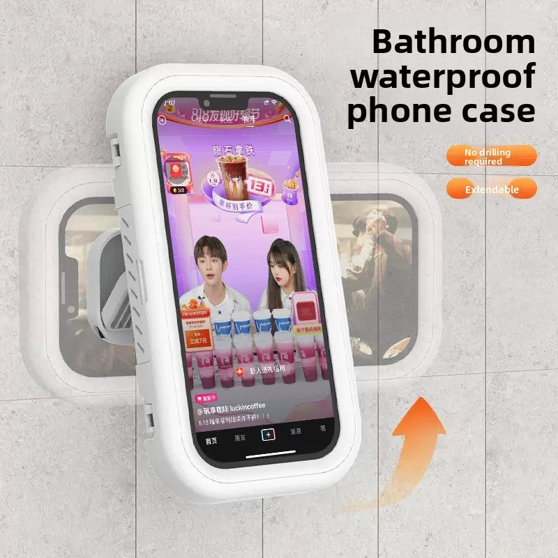 360� Rotatable Waterproof Phone Case Holder Wall-Mounted Telescopic Stand