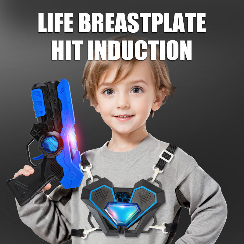 Children's Infrared Sensor Battle Gun Toy Set with Dual Targets Sound and Light Effects