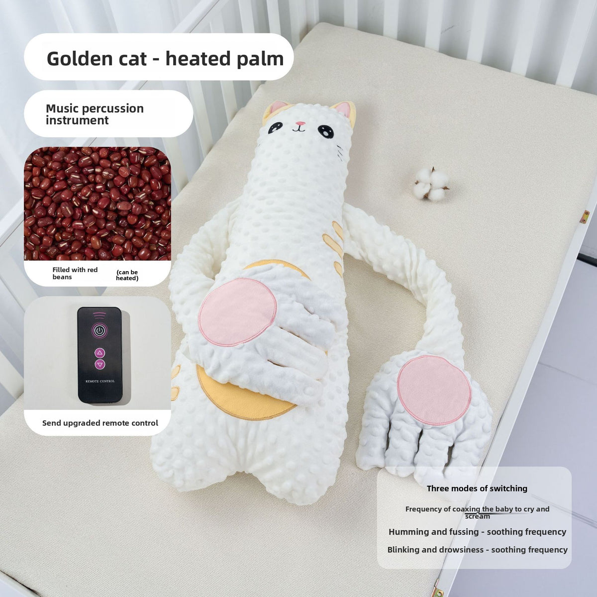 Baby Soothing Pillow with Patting and Lullaby Features