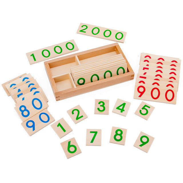 Montessori Math Explorer Blocks 1-9999 wooden cards