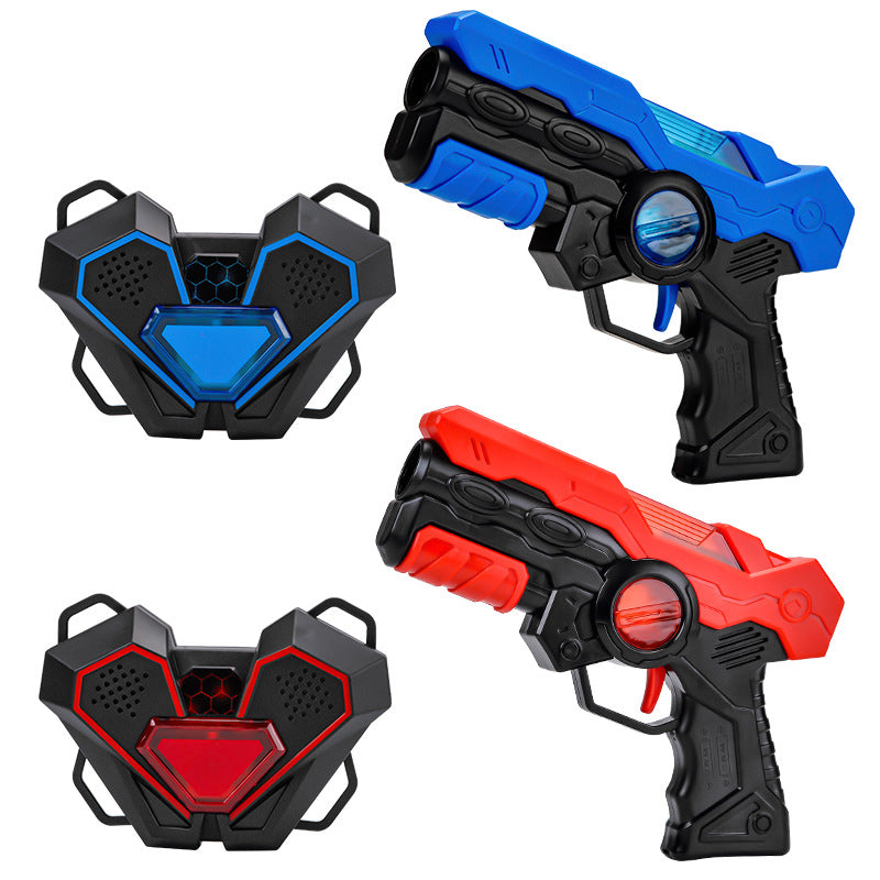 Children's Infrared Sensor Battle Gun Toy Set with Dual Targets Sound and Light Effects
