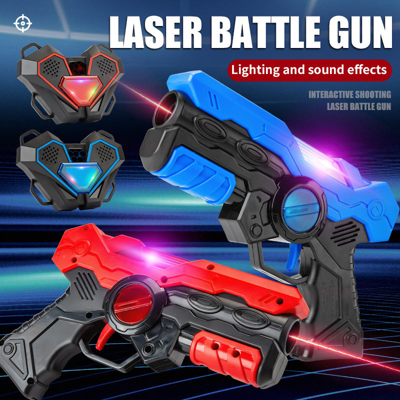 Children's Infrared Sensor Battle Gun Toy Set with Dual Targets Sound and Light Effects