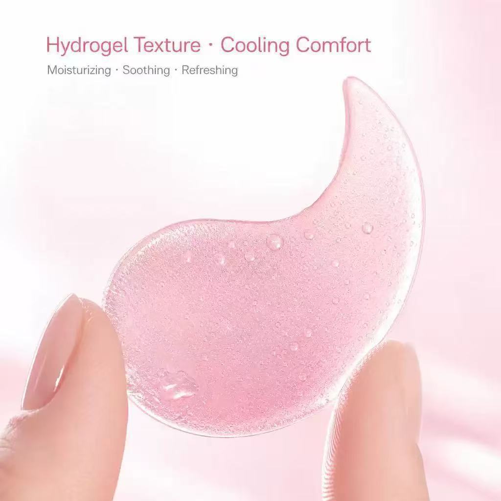 PDRN pink collagen eye patches for dark circle removal, hydration, and lifting