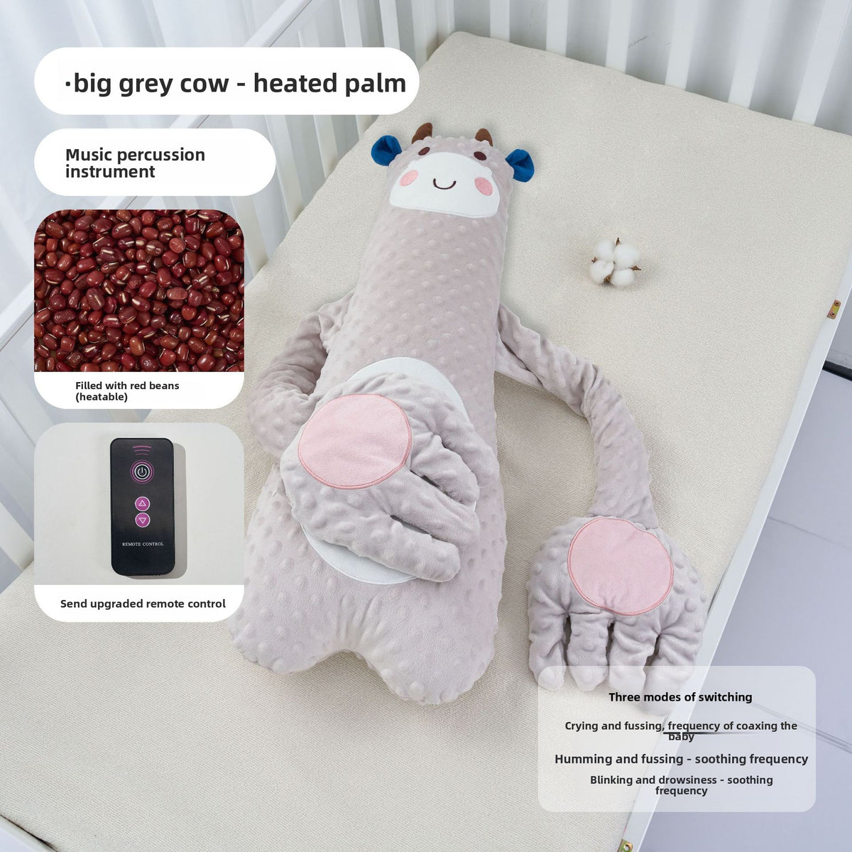 Baby Soothing Pillow with Patting and Lullaby Features