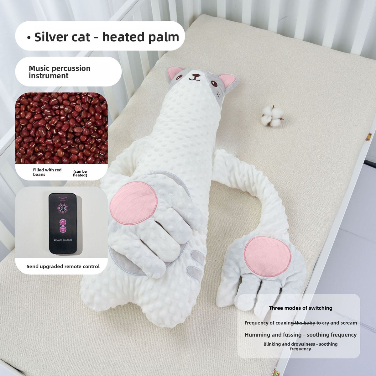 Baby Soothing Pillow with Patting and Lullaby Features