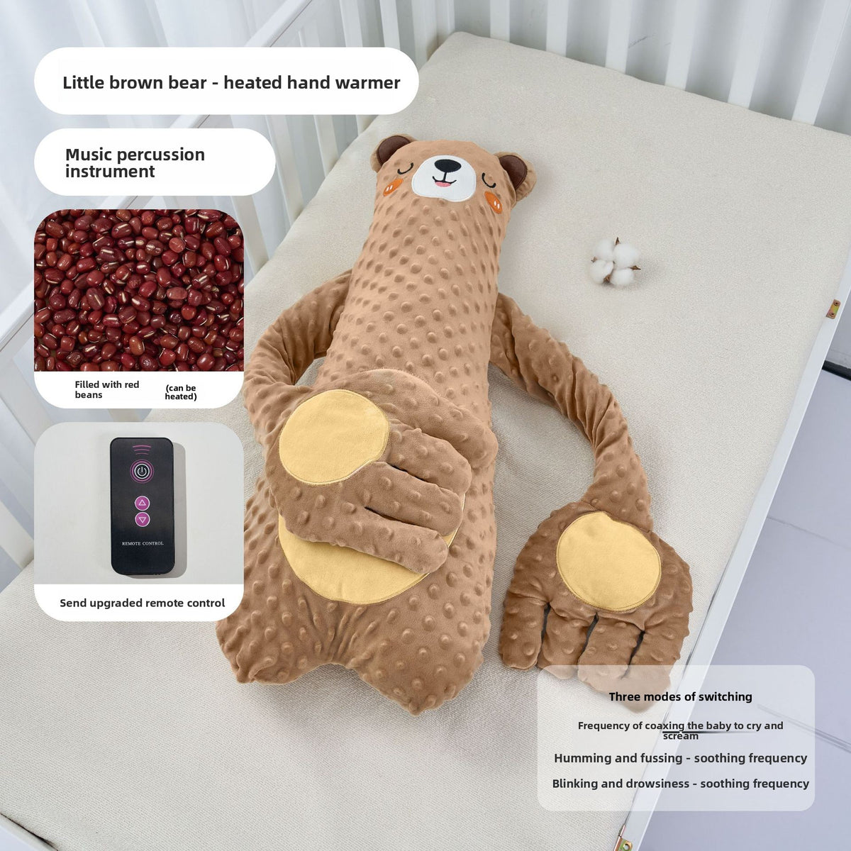 Baby Soothing Pillow with Patting and Lullaby Features